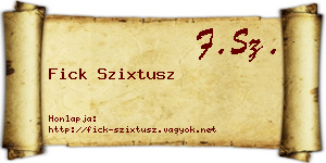 Fick Szixtusz névjegykártya